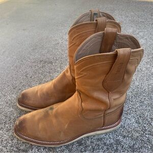 Tecovas Leather Boots Cowboy Ranch Wear Men’s Size 11.5 D Wheat Tan Vibram Sole
